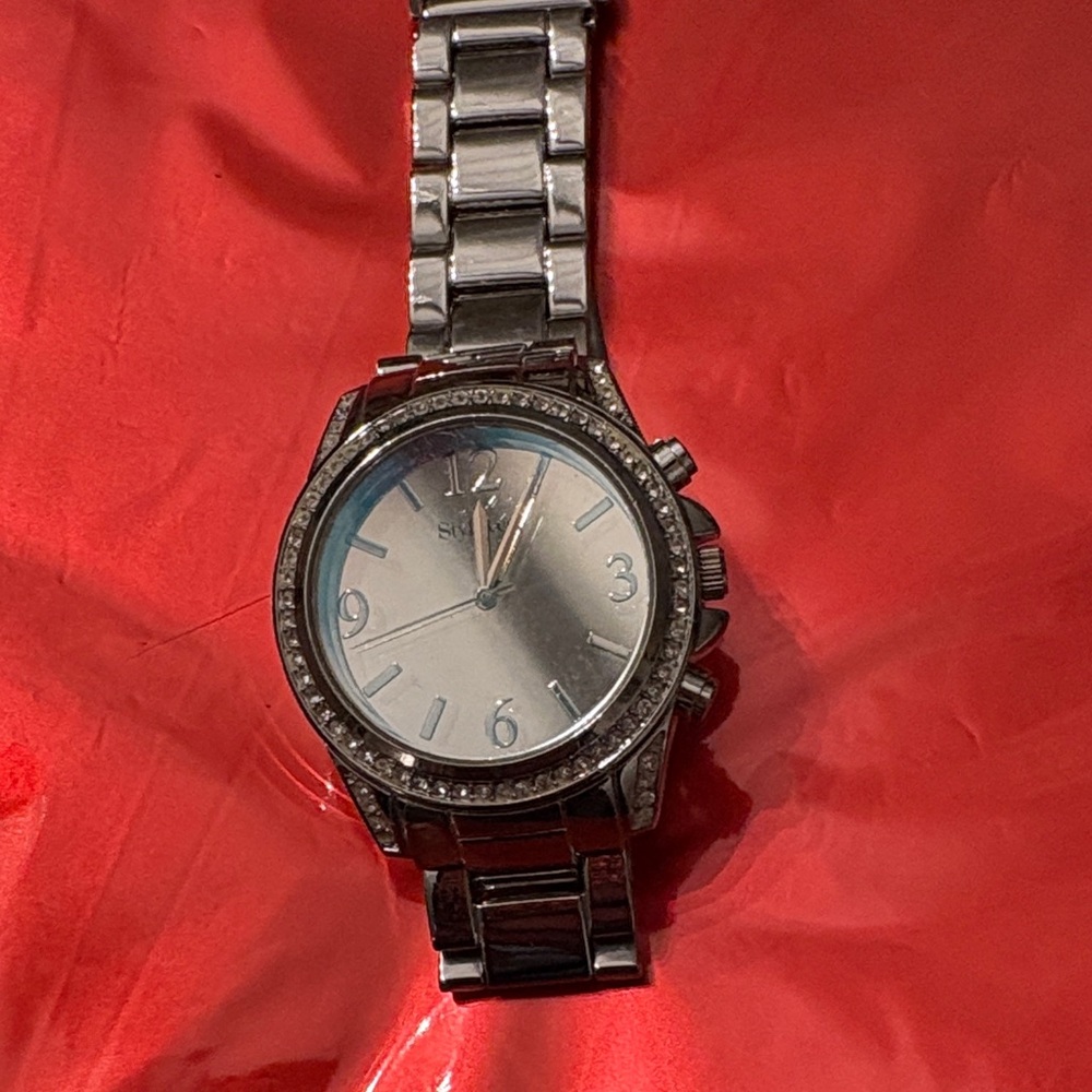 Style & Company Silver Watch with Crystal Accents